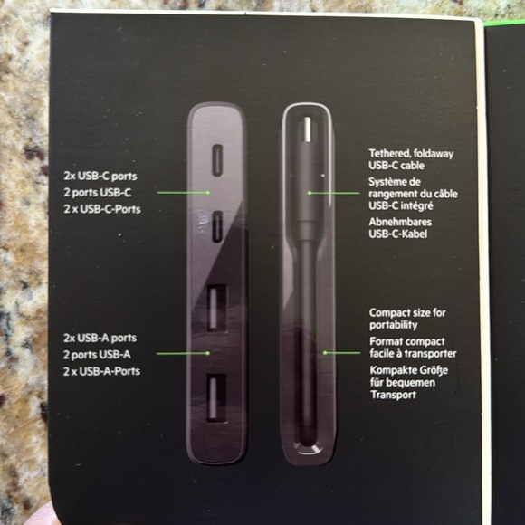 Belkin USB-C & USB-A (5 Gbps) 4-port mini hub - Picture 2 of 4